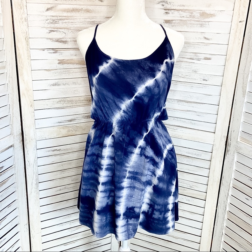 FOREVER 21 | Blue Tie-Dye Open Back Tank Dress - Picture 3 of 7